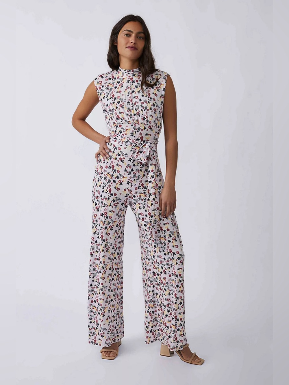 Free People Colorful Flower Vibe Check Jumpsuit size Small EUC - Picture 1 of 10